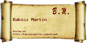 Babicz Martin névjegykártya