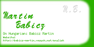 martin babicz business card